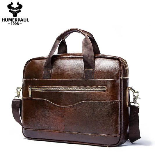 Genuine Leather Men's Briefcase