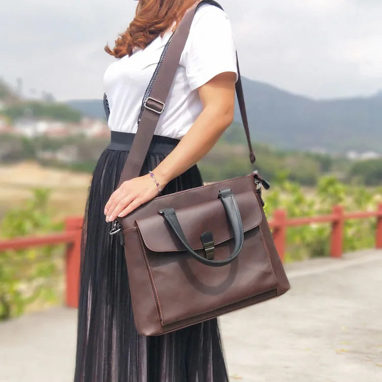 Women's Vintage Leather Laptop Briefcase